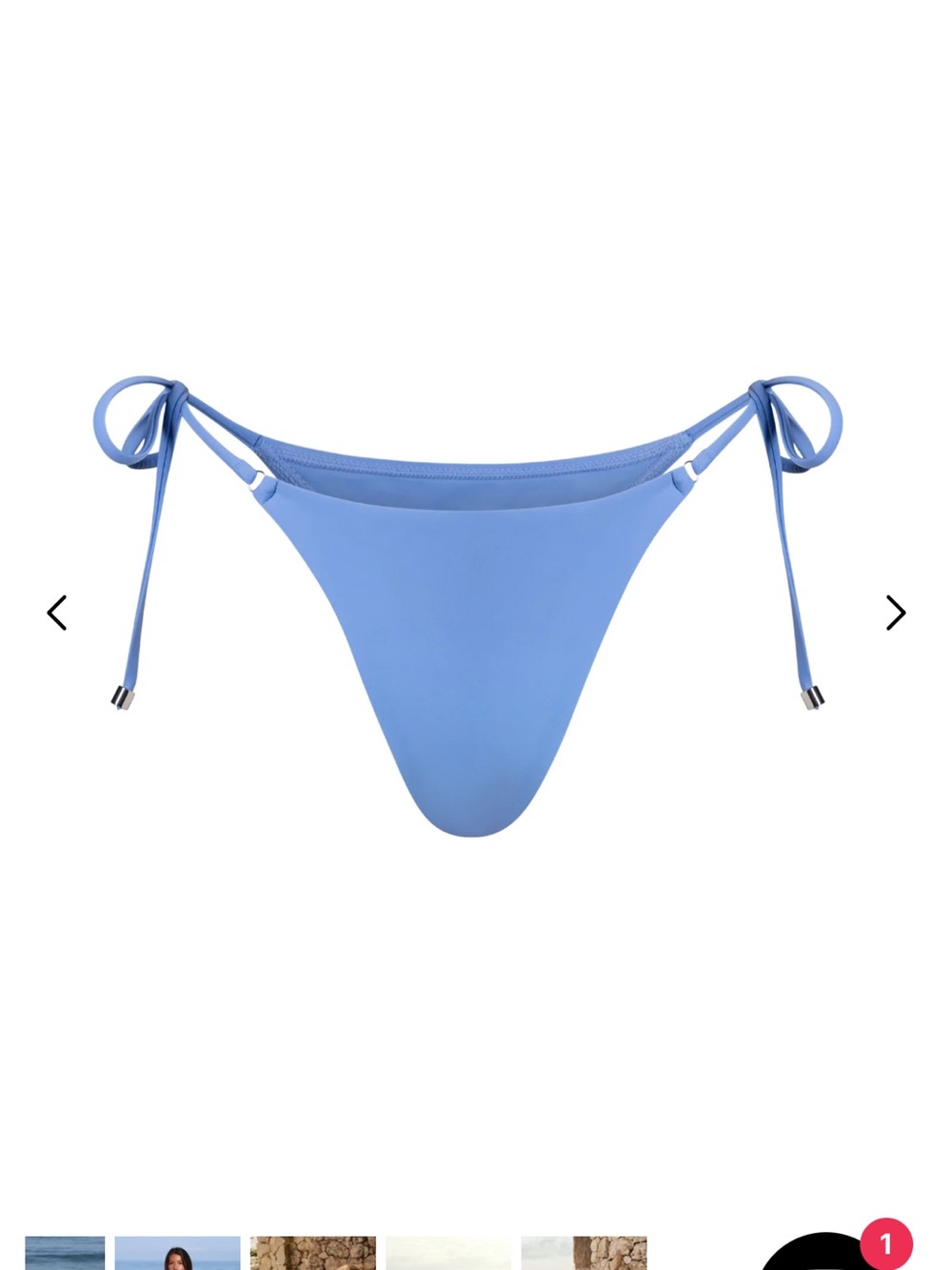 Mennillo Ribbed Tie-Side Rae Bikini Bottom - Nude Tan - Picture 6 of 6